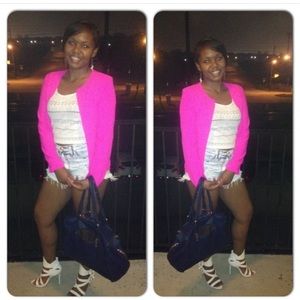 Bright hot pink tuxedo blazer, only worn twice